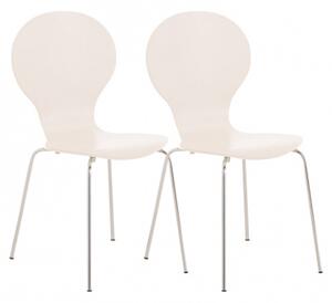 2 ks / set jídelní / konferenční židle Mauntin, bílá