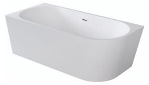 Besco Akrylátová volně stojící rohová vana Zoya 150x75 (170x80) bílá Rozměry (cm): 170x80, Typ a barva výpustě: Click-Clack s přepadem, grafit, Orientace: Levá