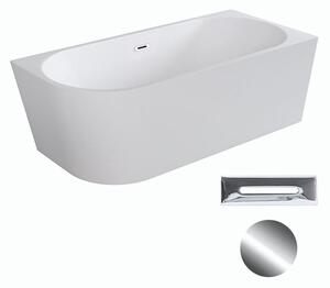 Besco Akrylátová volně stojící rohová vana Zoya 150x75 (170x80) bílá Rozměry (cm): 170x80, Typ a barva výpustě: Click-Clack s přepadem, chrom, Orientace: Pravá