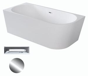 Besco Akrylátová volně stojící rohová vana Zoya 150x75 (170x80) bílá Rozměry (cm): 150x75, Typ a barva výpustě: Click-Clack s přepadem, chrom, Orientace: Levá