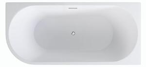 Besco Akrylátová volně stojící rohová vana Zoya Glam S 150x75 (170x80) bílá/stříbrná Rozměry (cm): 170x80, Typ a barva výpustě: Click-Clack s přepadem, grafit, Orientace: Levá