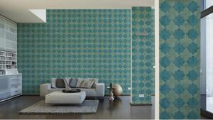 A.S. Création | Vliesová tapeta na zeď New Walls 37421-4 | 0,53 x 10,05 m | zelená, modrá, šedá