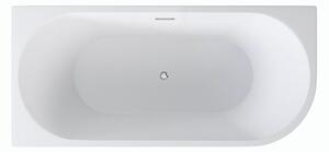 Besco Akrylátová volně stojící rohová vana Zoya Glam S 150x75 (170x80) bílá/stříbrná Rozměry (cm): 170x80, Typ a barva výpustě: Click-Clack s přepadem, grafit, Orientace: Levá