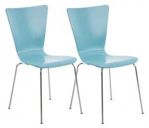 2 ks / set jídelní / konferenční židle Anaron, světle modrá