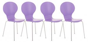 4 ks / set jídelní / konferenční židle Mauntin, fialová