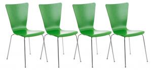 4 ks / set jídelní / konferenční židle Anaron, zelená