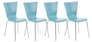 4 ks / set jídelní / konferenční židle Anaron, světle modrá