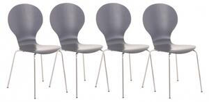 4 ks / set jídelní / konferenční židle Mauntin, šedá