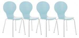 4 ks / set jídelní / konferenční židle Mauntin, světle modrá