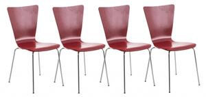 4 ks / set jídelní / konferenční židle Anaron, červená