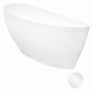 Besco Volně stojící vana z litého mramoru Keya 165x70 Barva: Bílá, Rozměry (cm): 163,5x70,5, Typ a barva výpustě: Click-Clack s horním čištěním, bílá