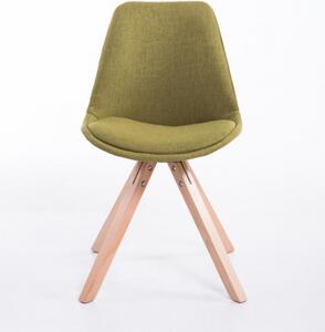 Jídelní / konferenční židle Tomse látkový potah, přírodní podnož hranatá, zelená
