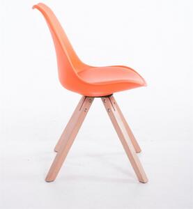 Jídelní / konferenční židle Tomse přírodní podnož kulatá, oranžová
