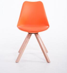 Jídelní / konferenční židle Tomse přírodní podnož hranatá, oranžová