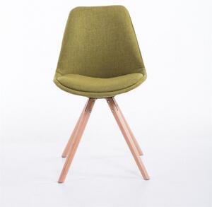 Jídelní / konferenční židle Tomse látkový potah, přírodní podnož kulatá, zelená