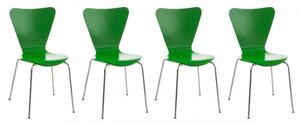 4 ks / set jídelní / konferenční židle Mendy, zelená