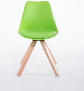 Jídelní / konferenční židle Tomse přírodní podnož kulatá, zelená