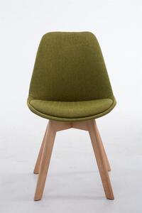 Jídelní / konferenční židle Borna V2 přírodní podnož / látkový potah, zelená