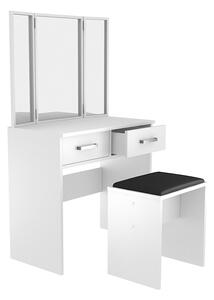 Toaletní stolek s taburetem Camis Alaska bílá sedák černý