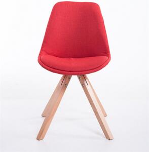 Jídelní / konferenční židle Tomse látkový potah, přírodní podnož hranatá, červená