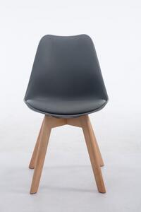 Jídelní / konferenční židle Borna V2 syntetická kůže, přírodní podnož, šedá