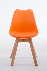 Jídelní / konferenční židle Borna V2 syntetická kůže, přírodní podnož, oranžová