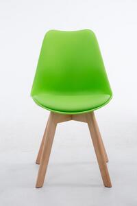 Jídelní / konferenční židle Borna V2 syntetická kůže, přírodní podnož, zelená