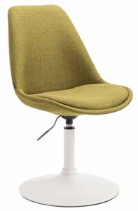Jídelní / konferenční židle Lona otočná podnož bílá / látkový potah, zelená