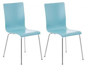 2 ks / set jídelní / konferenční židle Endra, světle modrá
