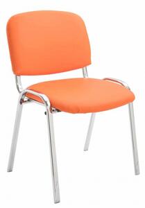 Jídelní / konferenční židle Kenna podnož chrom / syntetická kůže, oranžová
