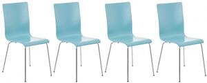 4 ks / set jídelní / konferenční židle Endra, světle modrá