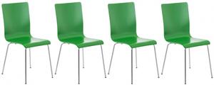 4 ks / set jídelní / konferenční židle Endra, zelená