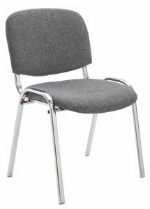 Jídelní / konferenční židle Kenna podnož chrom / látkový potah, šedá