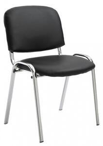 Jídelní / konferenční židle Kenna podnož chrom / syntetická kůže, černá