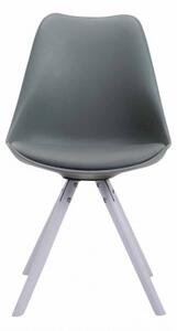 Jídelní / konferenční židle Tomse syntetická kůže, podnož kulatá bílá, šedá
