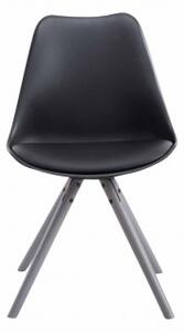 Jídelní / konferenční židle Tomse syntetická kůže, podnož kulatá šedá, černá
