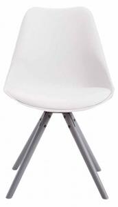 Jídelní / konferenční židle Tomse syntetická kůže, podnož kulatá šedá, bílá