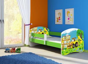 Dětská postel - Bagr 2 140x70 cm zelená