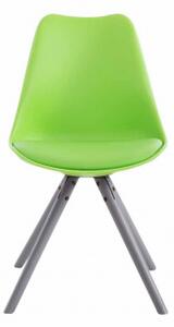 Jídelní / konferenční židle Tomse syntetická kůže, podnož kulatá šedá, zelená