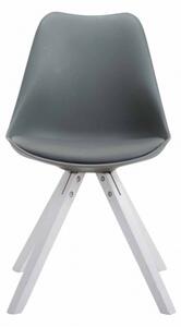 Jídelní / konferenční židle Tomse syntetická kůže, podnož hranatá bílá, šedá