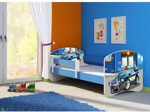 Dětská postel - Policie 2 160x80 cm + šuplík modrá