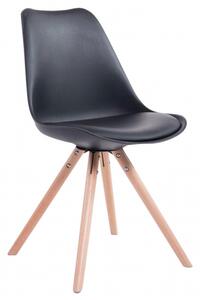Jídelní / konferenční židle Tomse syntetická kůže, podnož kulatá přírodní podnož (dub), černá