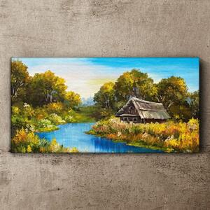 Obraz na plátně Obraz na plátně Lesní řeka Sky Cottage