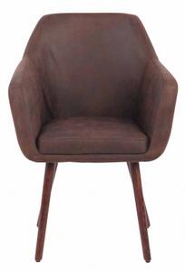 Jídelní / konferenční židle Samson vintage, syntetická kůže, ořech (dub), tmavě hnědá