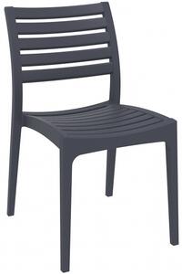 Plastová židle Ares, tmavě šedá