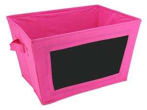 Skladovací box Timelife s tabulkou na křídu 40x23cm růžový