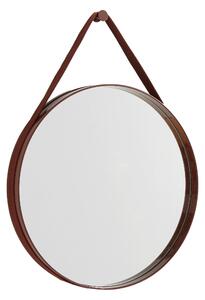 HAY Nástěnné zrcadlo Strap Mirror No 2 Ø50, Dark Brown