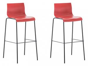 2 ks / set barová židle Hoover plast černá, červená