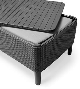 ROJAPLAST Odkládací zahradní stolek - ALLIBERT SALEMO, s úložným prostorem, 76x56 cm, plastový