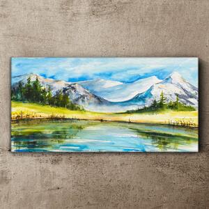Obraz na plátně Obraz na plátně Jezero hory lesní krajina